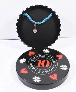 Pulsera Thomas Sabo Plata Esterlina Piedras Turquesa Dije Plus Corazón Dije - Imagen 1 de 4