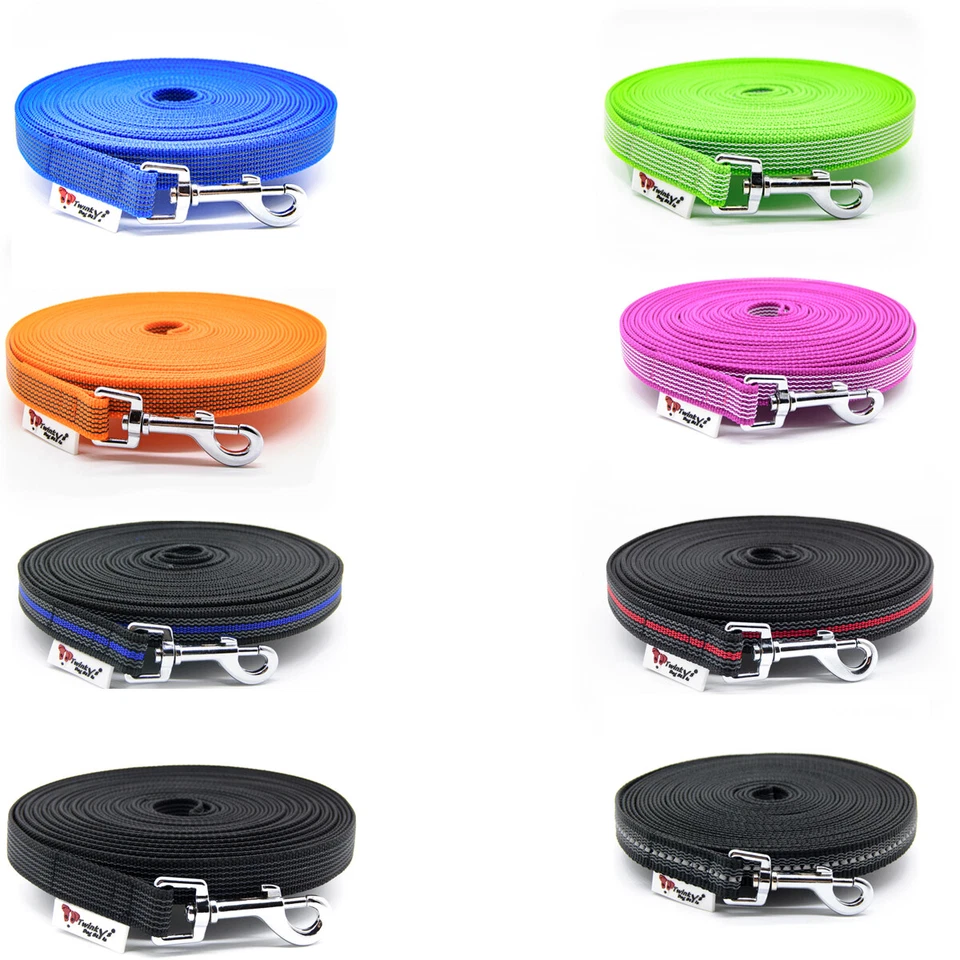 TWINKYS DOG STYLE® 20 mm Schleppleine Hundeleine gummiert OHNE Handschlaufe schwarz rot blau pink