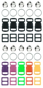 3/8 inch (11mm) 10 Safety Breakaway CAT Collar HARDWARE KITS (18 colors) - Picture 1 of 27