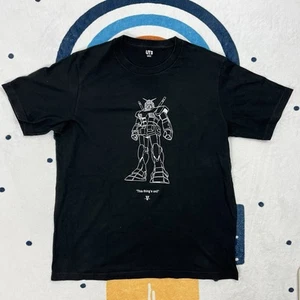 Uniqlo x Mobile Suit Gundam Series T-Shirt Men Large Black Graphic Tee - Picture 1 of 12