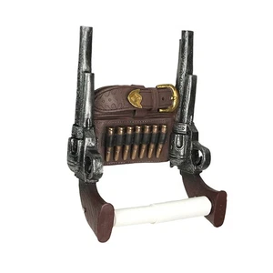 Wipe of the Wild West Double Six Shooter Western Cowboy Toilet Paper Roll Holder - Picture 1 of 8