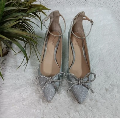 NUEVO SIN ETIQUETAS Joya Badgley Mischka Geranio Plata Arco Adorno Gatito Brillante... Foto 1 de 4