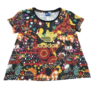 Adidas Original x FARM Rio Maracatu Firebird Women Shirt L Colorful Gold Trefoil - Foto 1 di 23
