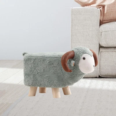 Animal Footstool Cartoon Footrest Ottoman for Guest Rooms Indoor Outdoor - Image 1 of 2