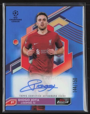 2022 TOPPS FINEST UEFA CLUB DIOGO JOTA AUTO BLUE REFRACTOR 144/150 - Image 1 of 4