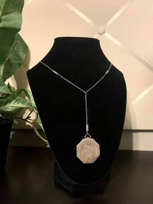 Vintage Sterling Silver  Octagonal Locket With Vintage Photo - Image 1 of 4