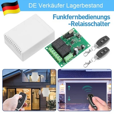 220V 1CH 433Mhz Funk Empfänger Relais Schalter Garagentor mit 2X Fernbedienung - Bild 1 von 4
