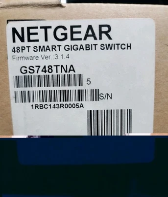 NEW IN BOX NETGEAR PROSAFE GS748T 48-PORT GIGABIT SMART SWITCH GS748TNA - Image 1 of 4
