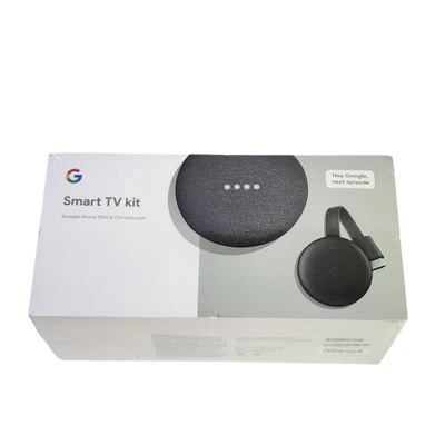 Google Smart TV Kit Home Mini + Chromecast Bundle New Sealed Voice Control - Image 1 of 4