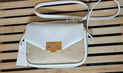  Bolso Bandolera TED BAKER Sadie May Solapa Blanco Paja Clásico Verano Tejido Nuevo con Etiquetas Foto 1 de 4