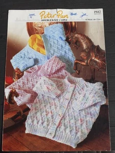 Peter Pan DK Knitting Pattern No P842 Cardigans & Sweater 16-22" Chest - Picture 1 of 5