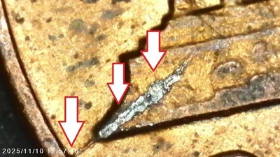 1984 LINCOLN CENT ERROR (REVERSE DIE CRACK NEAR LOWER CORNER OF LINCOLN MEMORIAL - Image 1 of 3