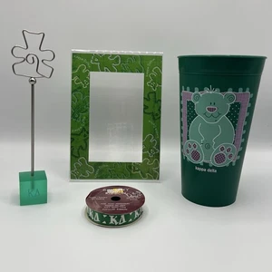 VTG Kappa Delta Sorority Lot Y2K Cup Bear Ribbon Frame Photo Holder Greek KD - Picture 1 of 8