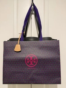 Tory Burch Black Gold Leather Tote Bag Laptop - Picture 1 of 21
