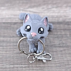 Mini Gato Impreso 3D Llavero Juguete Articulado 4" Flexi Fidget- Lindo Juguete Idea de Regalo - Imagen 1 de 6