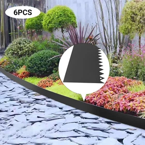 Metal Landscape Edging Borders Kit 6pcsx40x6 Inch Steel Lawn Edging Garden Yard - Picture 1 of 15