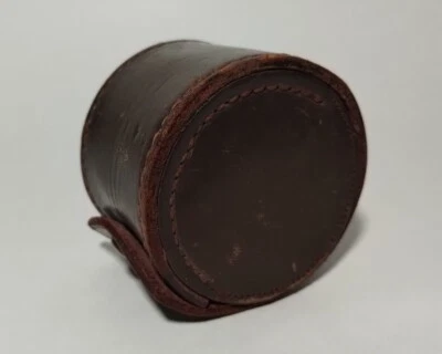 FUNDA DE LENTE DE CUERO NIPPON KOGACU 2.5" X 2" Estuche de película para cámara Marrón TOKIO JAPÓN Foto 1 de 4