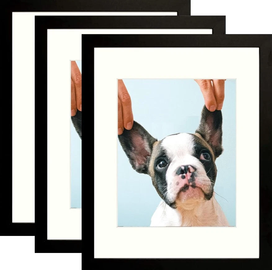 Paquete de 3 marcos de fotos de galería negros de 8x10 montaje en mesa y pared Foto 1 de 4