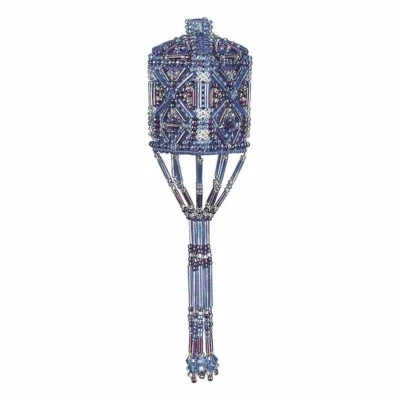 Sapphire Tassel Beaded Cross Stitched Ornament Kit Mill Hill 2001