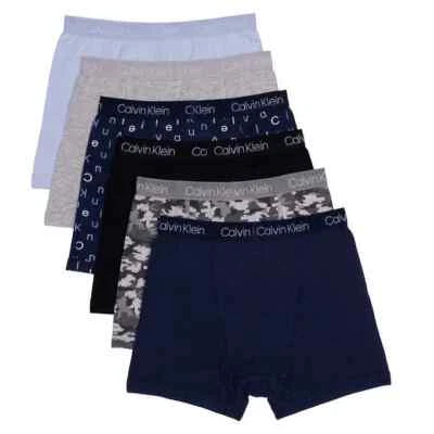 Calvin Klein Boys 6-Pack Cotton Strech Boxer Briefs, Multi, Sz-XL - Image 1 of 2