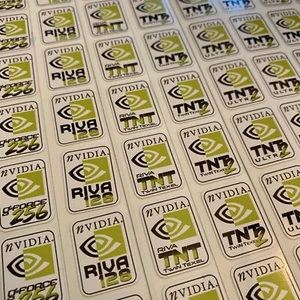 NVidia TNT2 RIVA Geforce 2 3 Ti4200 256 Vintage Retro PC Etui Abzeichen Aufkleber RTX - Bild 1 von 15