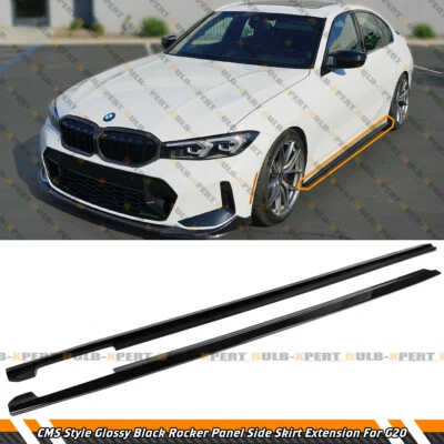 Extensão de saia lateral preta brilhante estilo CMST para 19-2025 BMW G20 330i 330e M340i - Imagem 1 de 4