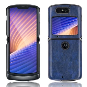 Funda rígida trasera rígida de cuero Litchi de lujo para Motorola Moto Razr 2022 y 2020 - Imagen 1 de 17