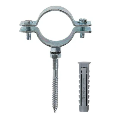 COLLARE FISCHER CPT PESANTE PER TUBO ZINCATO CON TASSELLO - Immagine 1 di 2