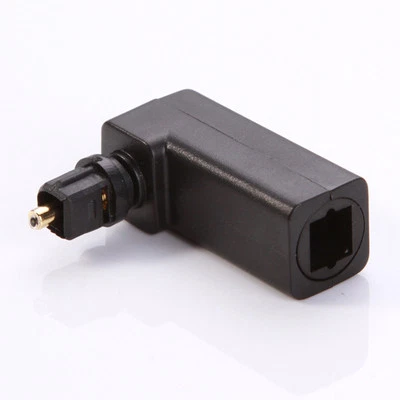 Optical Male to Female Right Angle 90 Degree Toslink SPDIF Joiner Adapter Black - Image 1 of 3