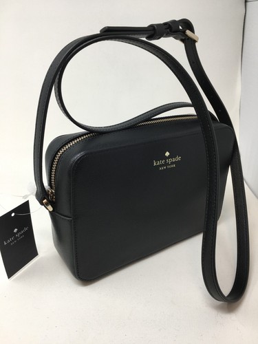 Borsa a tracolla Kate Spade Harper in pelle nera NUOVA