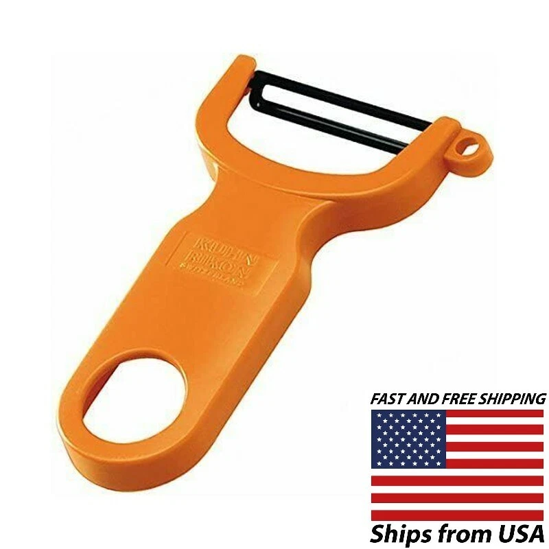 KUHN RIKON Original 4 Pulgadas Fácil Vegetales-Pelador de Patatas - Hecho en Suiza - Naranja Foto 1 de 4