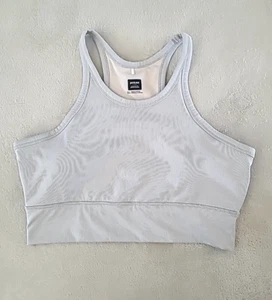 prAna Performance Ribbed Tank Top XL Gray Built In Bra Semi Fitted Yoga Active - Picture 1 of 15