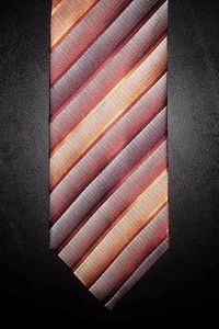 Corbata de seda resistente a las manchas Croft & Barrow a rayas diagonales naranja rojo nuevo en caja t2560 - Imagen 1 de 5