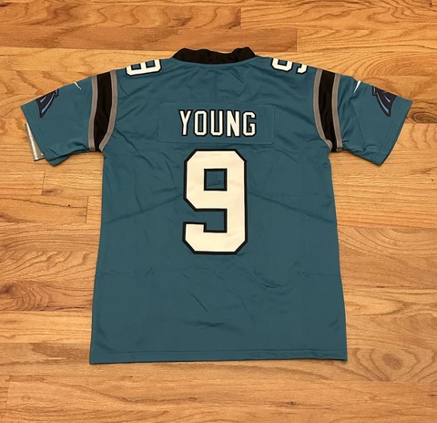 Bryce Young #9 Carolina Panthers Stitched Kids Teal Jersey Youth Medium Rep Cover