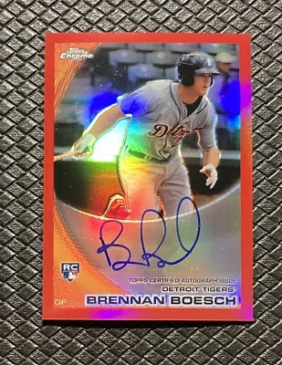 BRENNAN BOESCH 2010 Topps Chrome Red Refractor Rookie Auto /25 Detroit Tigers RC - Image 1 of 2