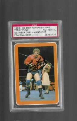 PSA DNA AUTO 1982 BBM PURORESU MAGAZINE TERRY FUNK  WWE WWF NWA JAPAN WRESTLING - Image 1 of 3