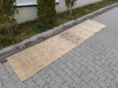 2x12 ANTIQUE RUNNER RUG RED WOOL HAND-KNOTTED vintage handmade 2x11 2x13 2x14 - Image 1 of 4