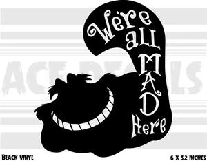 Alice im Wunderland - Grinsekatze - Laptop Auto Fenster Vinyl Aufkleber Sticker - Bild 1 von 3
