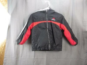Vintage Reversible coat jacket Adidas Girl's small 7-8 RED BLACK GREY - Picture 1 of 8