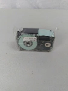 Compatible Casio XR-24WE Black on White Label Tape 24mm 8m 1 x 26" XR-24WE1 - Picture 1 of 12