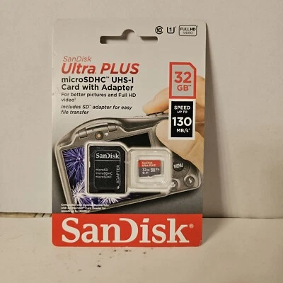 Sandisk Ultra Plus MicroSDHC UHS-I Card With Adapter 32 Gb 130 Mbps - Image 1 of 4