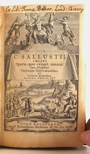 1649 Works of Roman Historian Sallust Calvinist Scholar Antonius Thysius Edition - Imagen 1 de 13