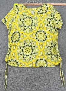 Caribbean Joe Women's Blouse Casual Yellow Mixed Colors Shirt Tops Size 2X - Picture 1 of 8