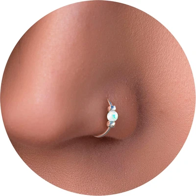 Argola de nariz de opala - Imagem 1 de 4