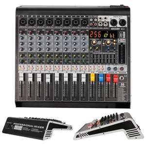 5Core Audio Mixer 8 Channel DJ Soundboard USB Interface Bluetooth XLR Console - Picture 1 of 11