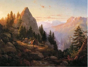 Stampa artistica archivio Thomas Hill Sugar Loaf Peak El Dorado County 1865 17"x 22" - Foto 1 di 1