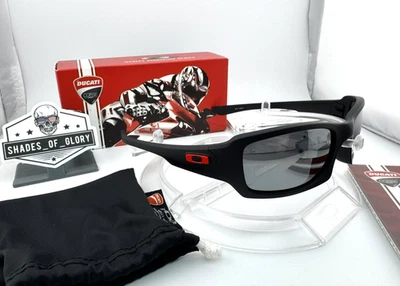 OAKLEY FIVES SQUARED DUCATI MATTE BLACK RED BLACK IRIDIUM SUNGLASSES 24-191 RARE - Image 1 of 4