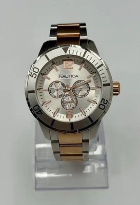 Reloj Pulsera Hombre Nautica Dos Tonos, Dorado/Plata 3 Ojos Acero S Analógico Cuarzo  Foto 1 de 4