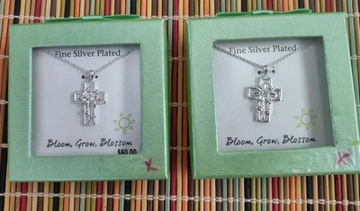 2 Collares Total Nuevos Kohl’s Placa Plata Cruz (Leer detalles ver caja) Foto 1 de 3