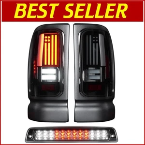 Conjunto de luces traseras LED duraderas con carcasa cromada y lente ahumada para camionetas Ram - Imagen 1 de 9